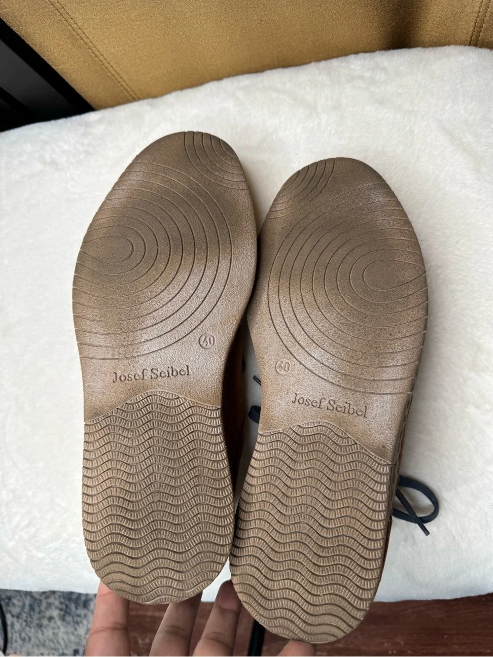 Josef Seibel Cognac Suede Comfort Lace Up Shoes EU 40 US 7-7.5